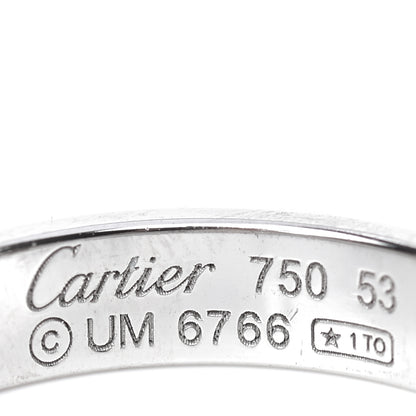 Cartier 18K White Gold Diamond 4mm LOVE Wedding Band Ring 53 6.5 4 of 5