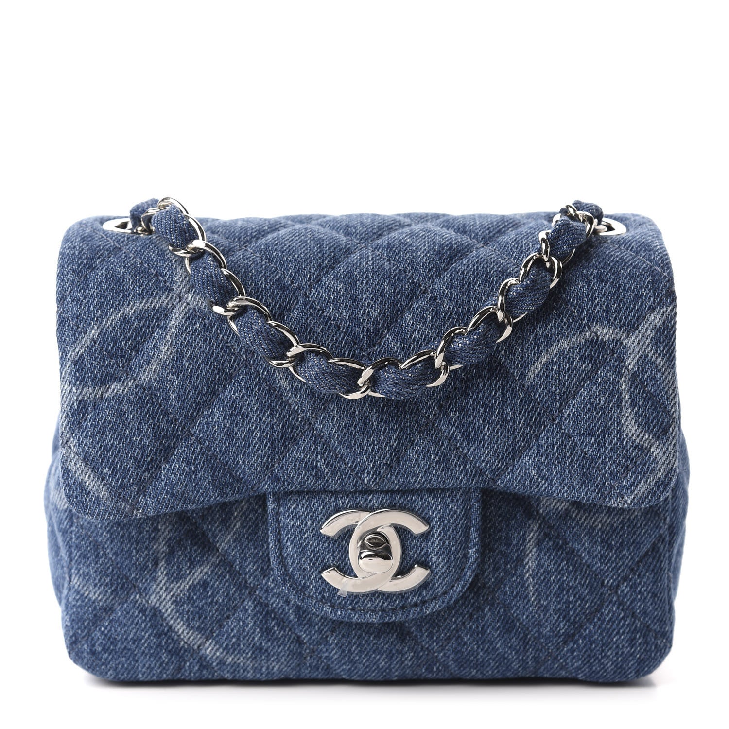 Chanel Denim CC Quilted Mini Square Flap Blue 1 of 11