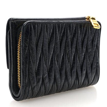 Miu Miu Vitello Lux Matelasse Lux Bi-Fold Compact Wallet Black 3 of 6