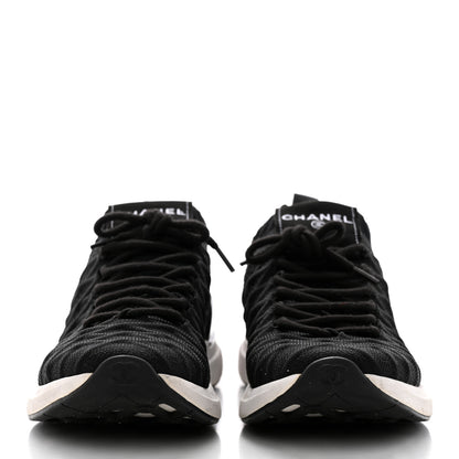 Chanel Fabric Logo Sneakers 36.5 Black 2 of 9