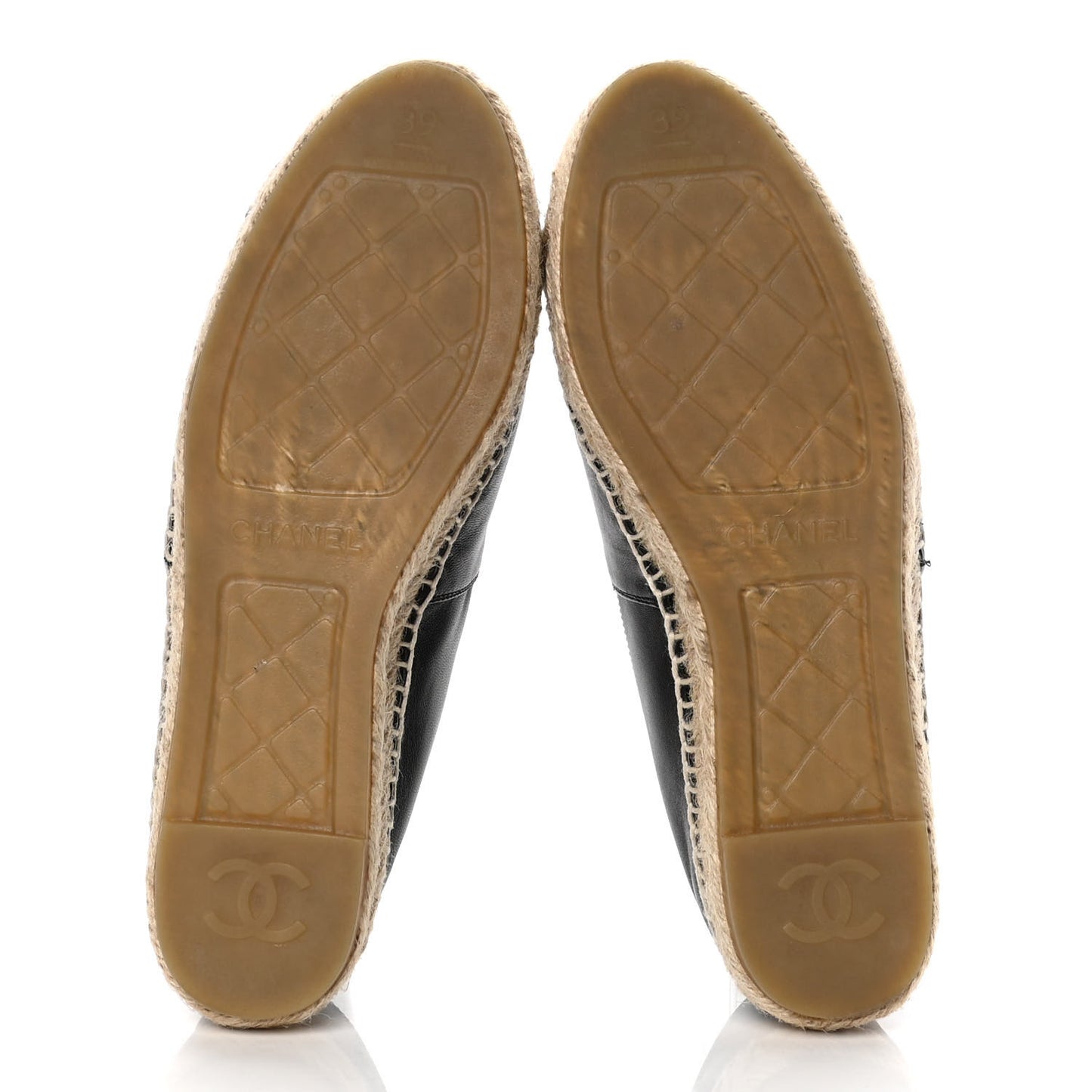 Lambskin CC Espadrilles 39 Black