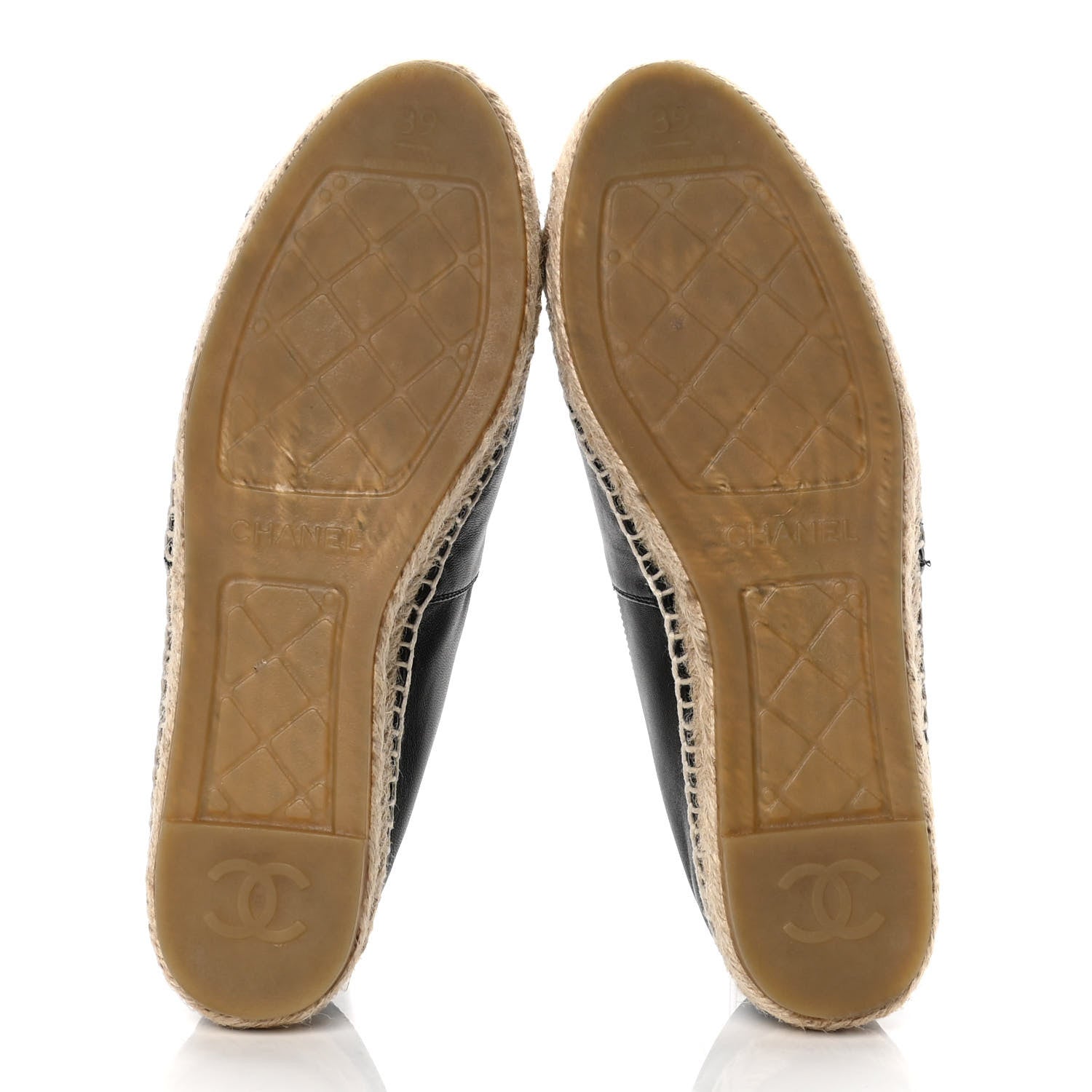 Chanel Lambskin CC Espadrilles 39 Black 7 of 10