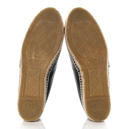 Chanel Lambskin CC Espadrilles 39 Black 7 of 10