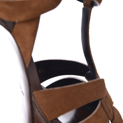 Saint Laurent Suede Tribute 75 Platform Sandals 39 Land 16 of 17