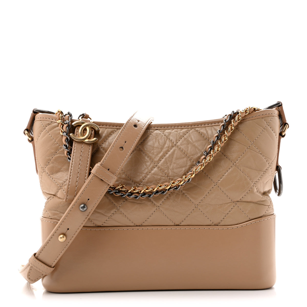 Chanel Aged Calfskin Quilted New Medium Gabrielle Hobo Beige 1 of 12