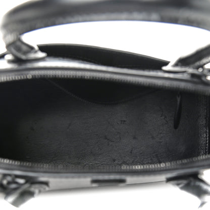 Balenciaga Calfskin Crocodile Embossed S Rivet Ville Top Handle Bag Black 5 of 12