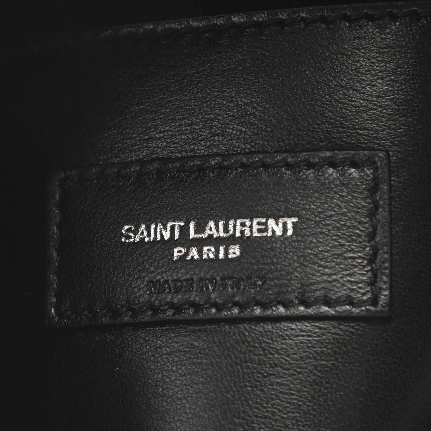 Saint Laurent Calfskin Crocodile Embossed West Hollywood Monogram Fold Over Clutch Black 6 of 8