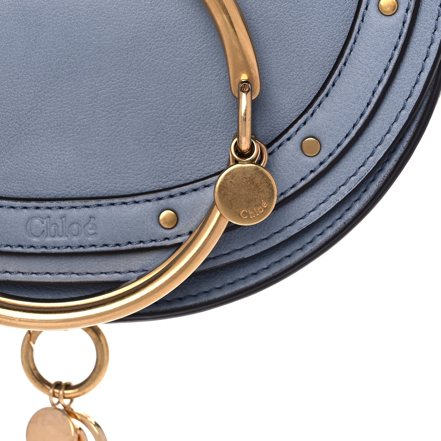 Chloe Calfskin Small Nile Bracelet Minaudiere Bag Washed Blue 8 of 11