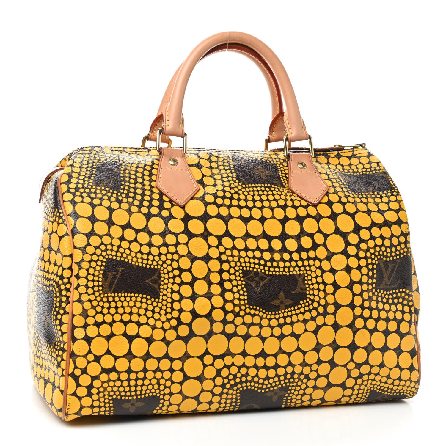 Louis Vuitton Monogram Kusama Town Speedy 30 Yellow 2 of 9
