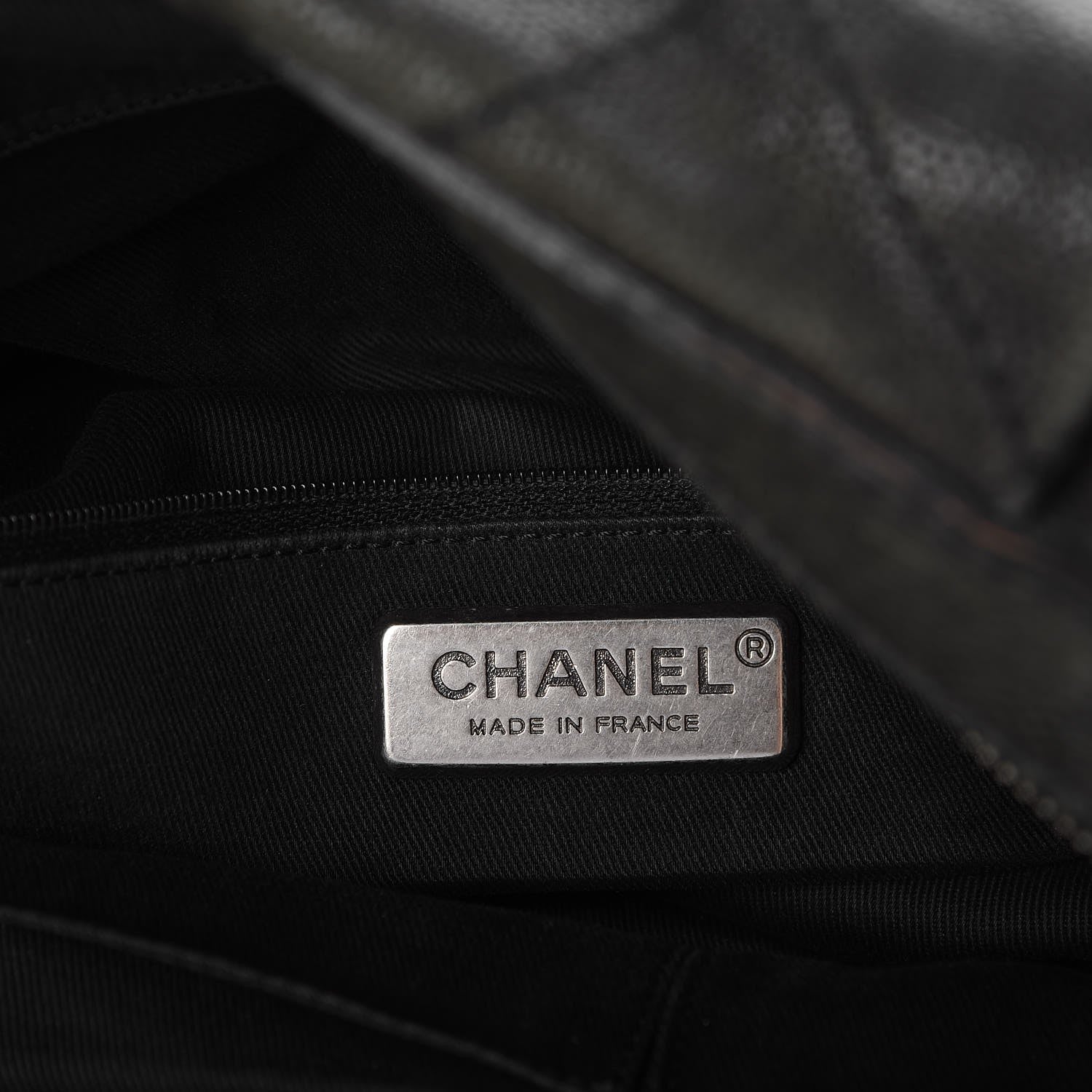 Chanel Caviar Stitched Large Outdoor Hobo Black 5 of 8