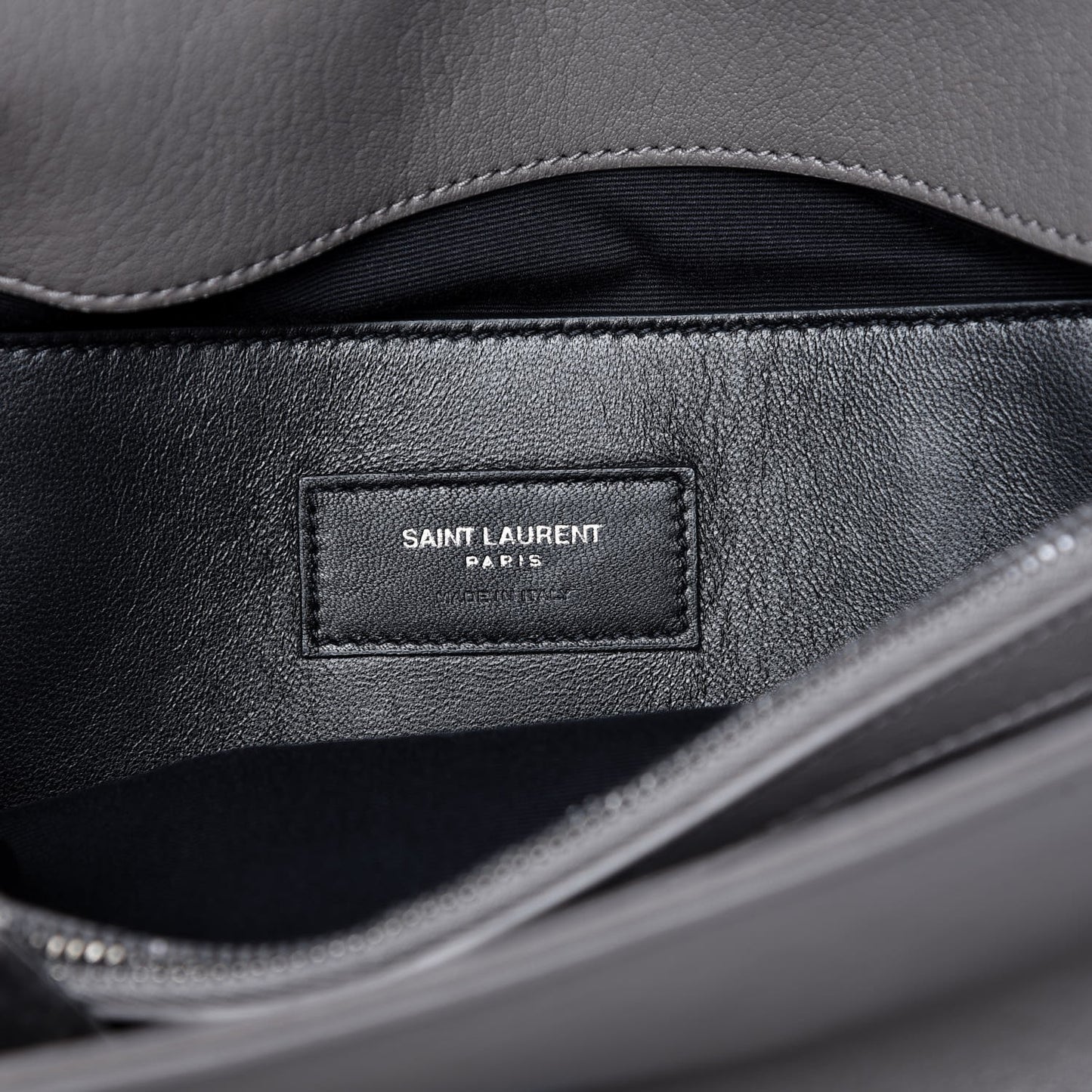 Sheepskin Medium West Hollywood Monogram Fold-Over Bag Grey