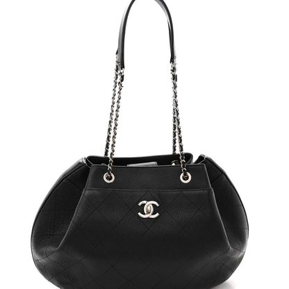 Chanel Grained Calfskin Stitched Accordion Shoulder Bag Black 8 of 12