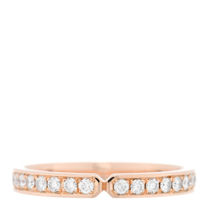 Hermes 18K Rose Gold Diamond PM Ever Kelly Wedding Band Ring 50 5.25 1 of 5