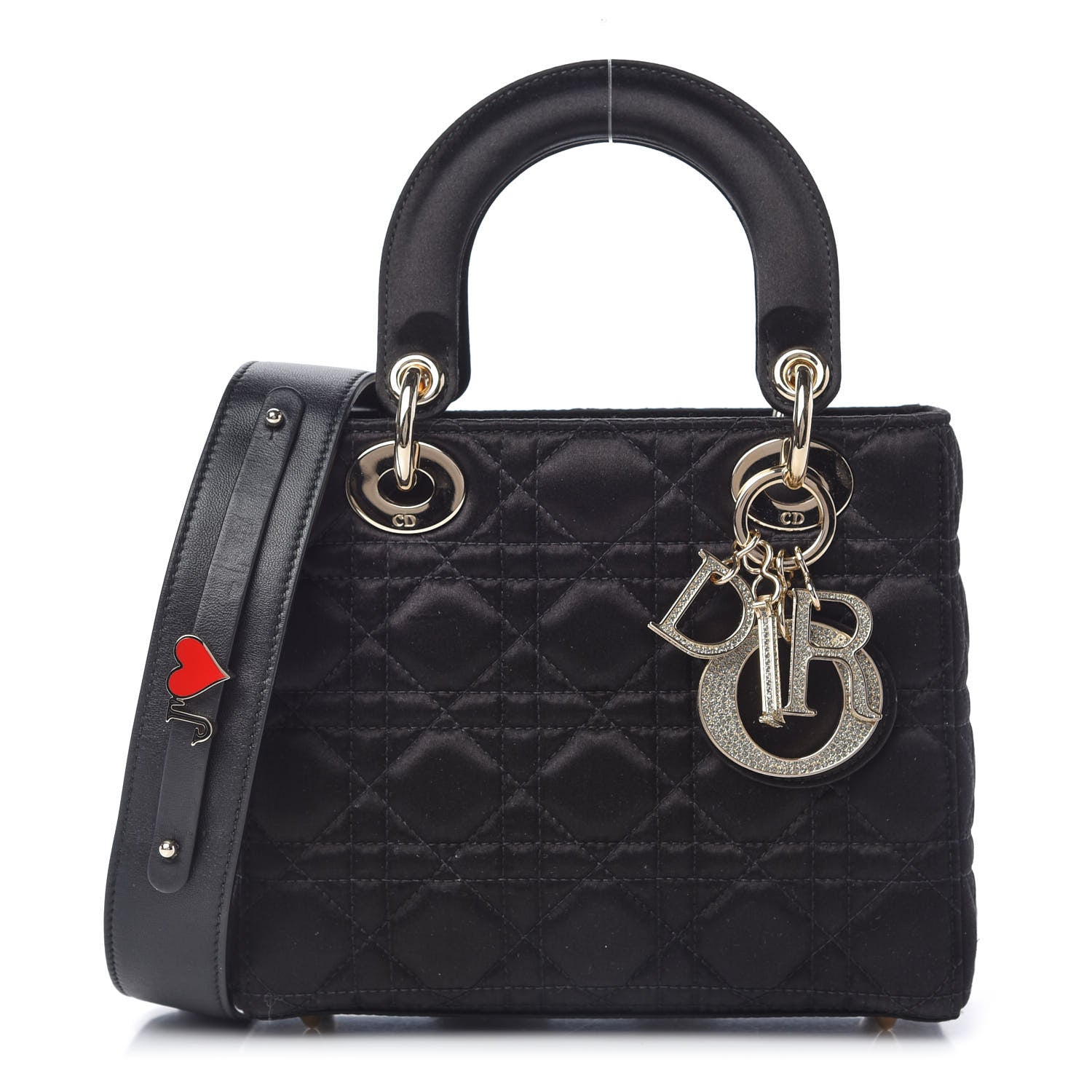 Christian Dior Satin Swarovski Crystal Cannage My ABC Lady Dior Black 1 of 11