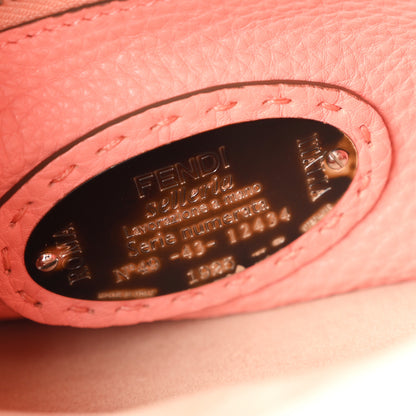 Fendi Cuoio Romano Selleria Bi-Color Medium Peekaboo Iconic Satchel Rosa Plaster Pesca 6 of 10