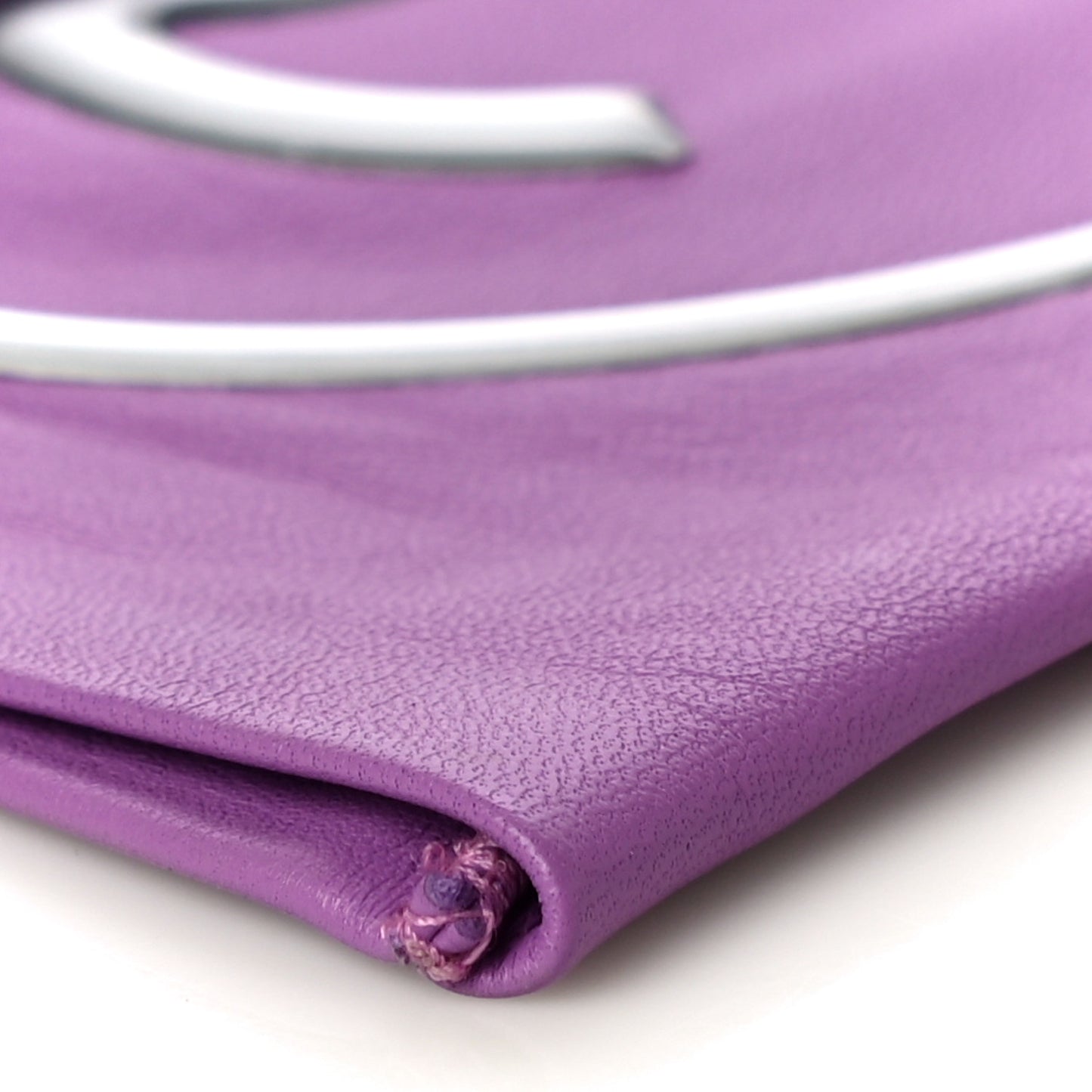 Lambskin CC Fingerless Gloves 7.5 Purple