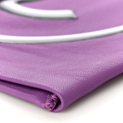Chanel Lambskin CC Fingerless Gloves 7.5 Purple 7 of 9