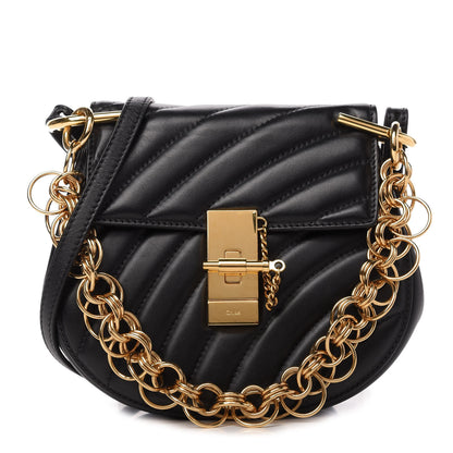 Chloe Calfskin Quilted Mini Drew Bijou Shoulder Bag Black 1 of 10