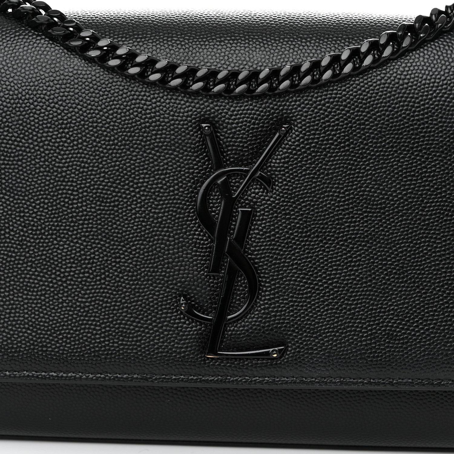 Saint Laurent Grain De Poudre Small Monogram Monochrome Kate Satchel Black 7 of 10