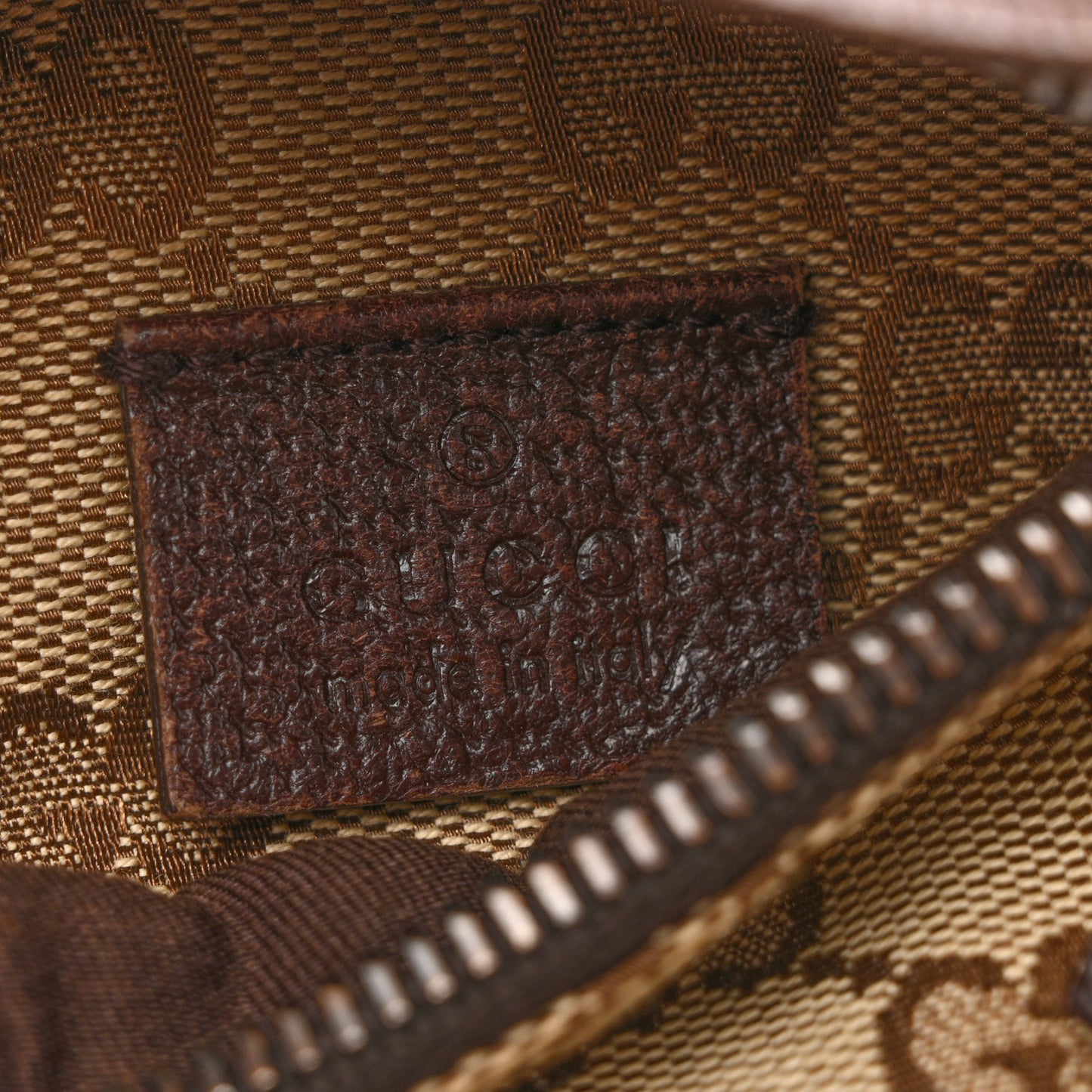 GG Monogram Double Pocket Belt Bag Dark Brown