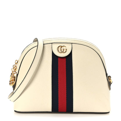 Gucci Textured Dollar Calfskin Web Small Ophidia Dome Shoulder Bag Mystic White 1 of 9
