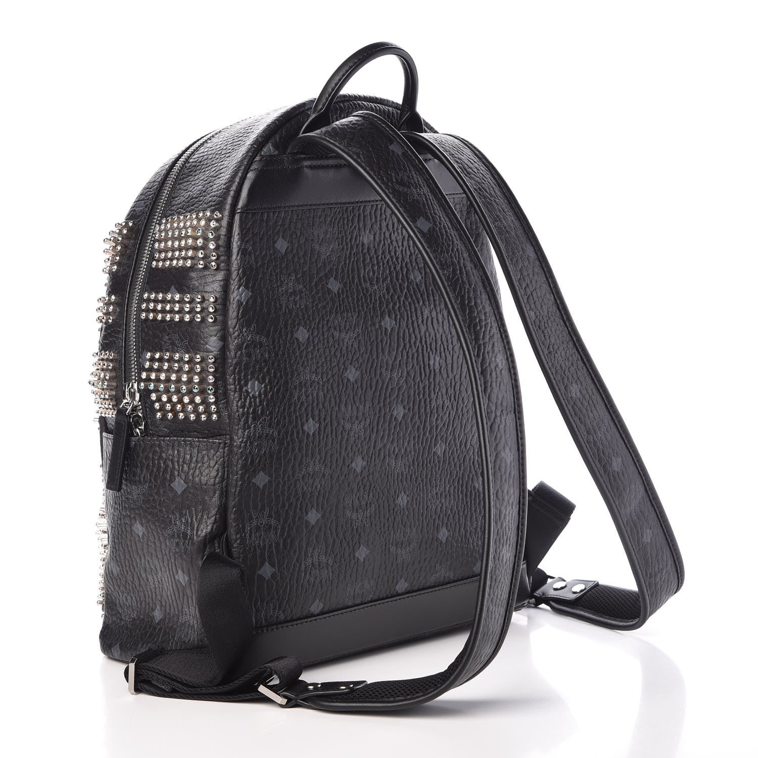 MCM Visetos Studded Small Crystal Backpack Black 3 of 7