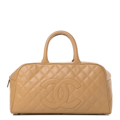 Chanel Caviar Quilted Large Bowler Bag Beige 1 of 20