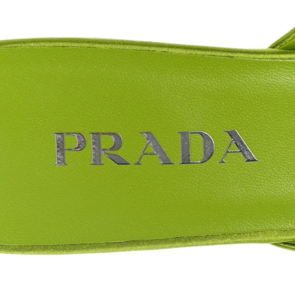 Prada Satin Modellerie Mules 38.5 Felce 8 of 9