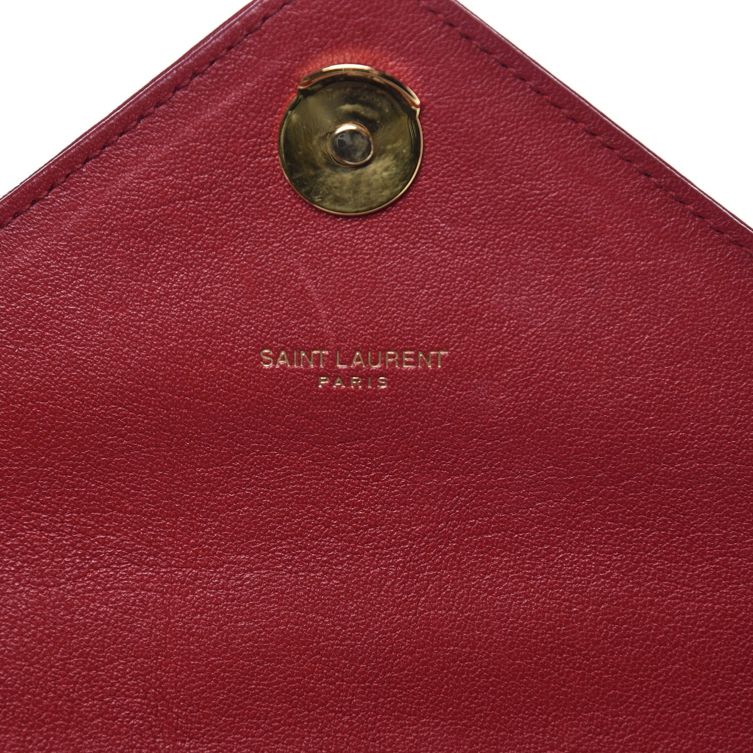Saint Laurent Sheepskin Matelasse Chevron Monogram Medium College Bag Rouge 8 of 11