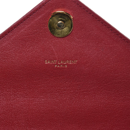Saint Laurent Sheepskin Matelasse Chevron Monogram Medium College Bag Rouge 8 of 11