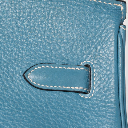 Hermes Taurillon Clemence Birkin 35 Blue Jean 31 of 33