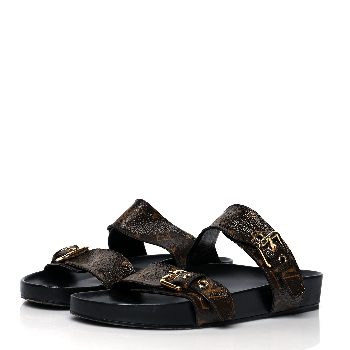 Monogram Bom Dia Mule Sandals 39 Black