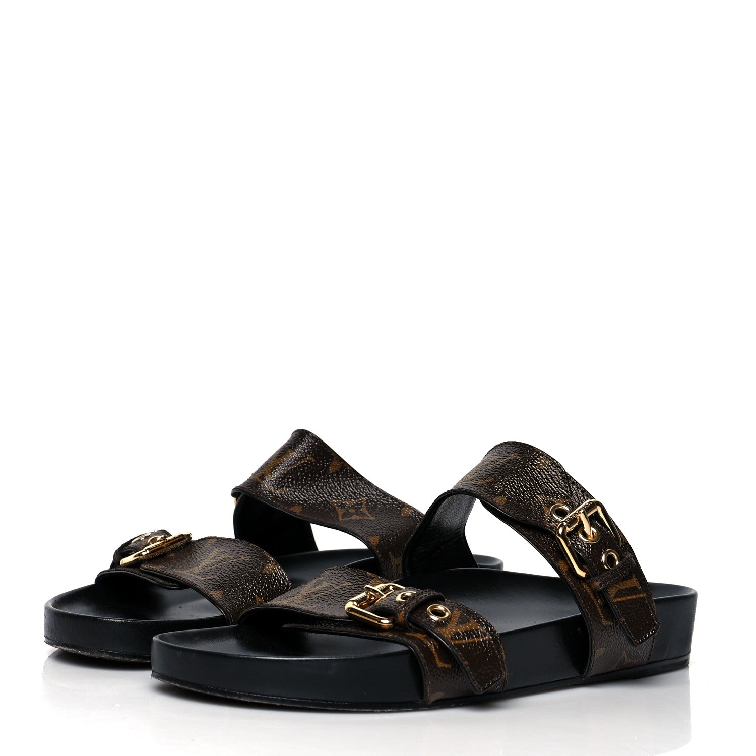 Louis Vuitton Monogram Bom Dia Mule Sandals 39 Black 3 of 10