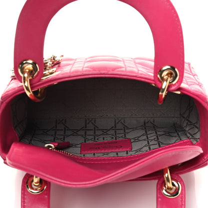 Christian Dior Lambskin Cannage Mini Lady Dior Fuchsia 6 of 10