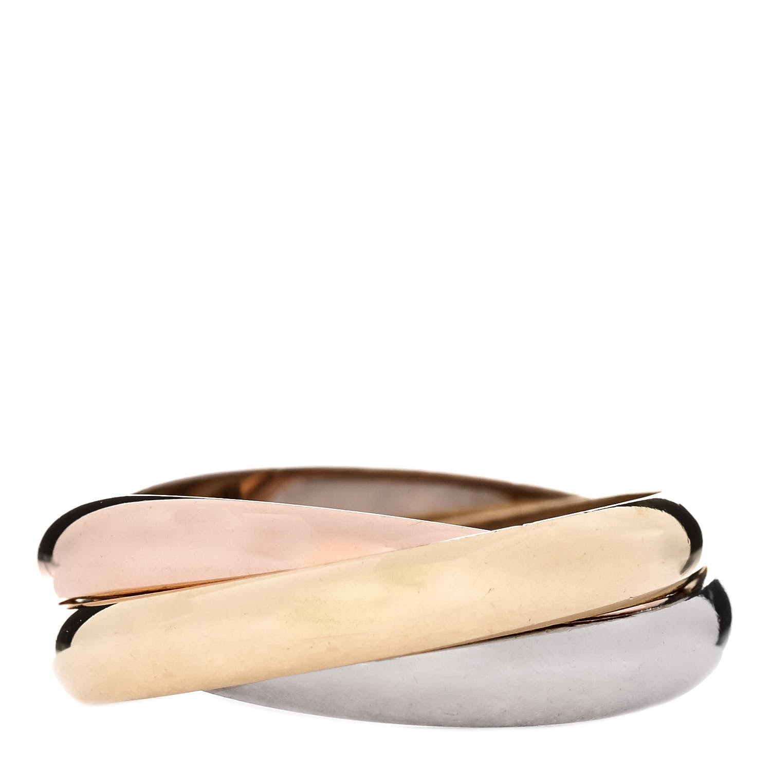 Cartier 18K Pink Yellow White Gold Classic Trinity Ring 60 9 3 of 5