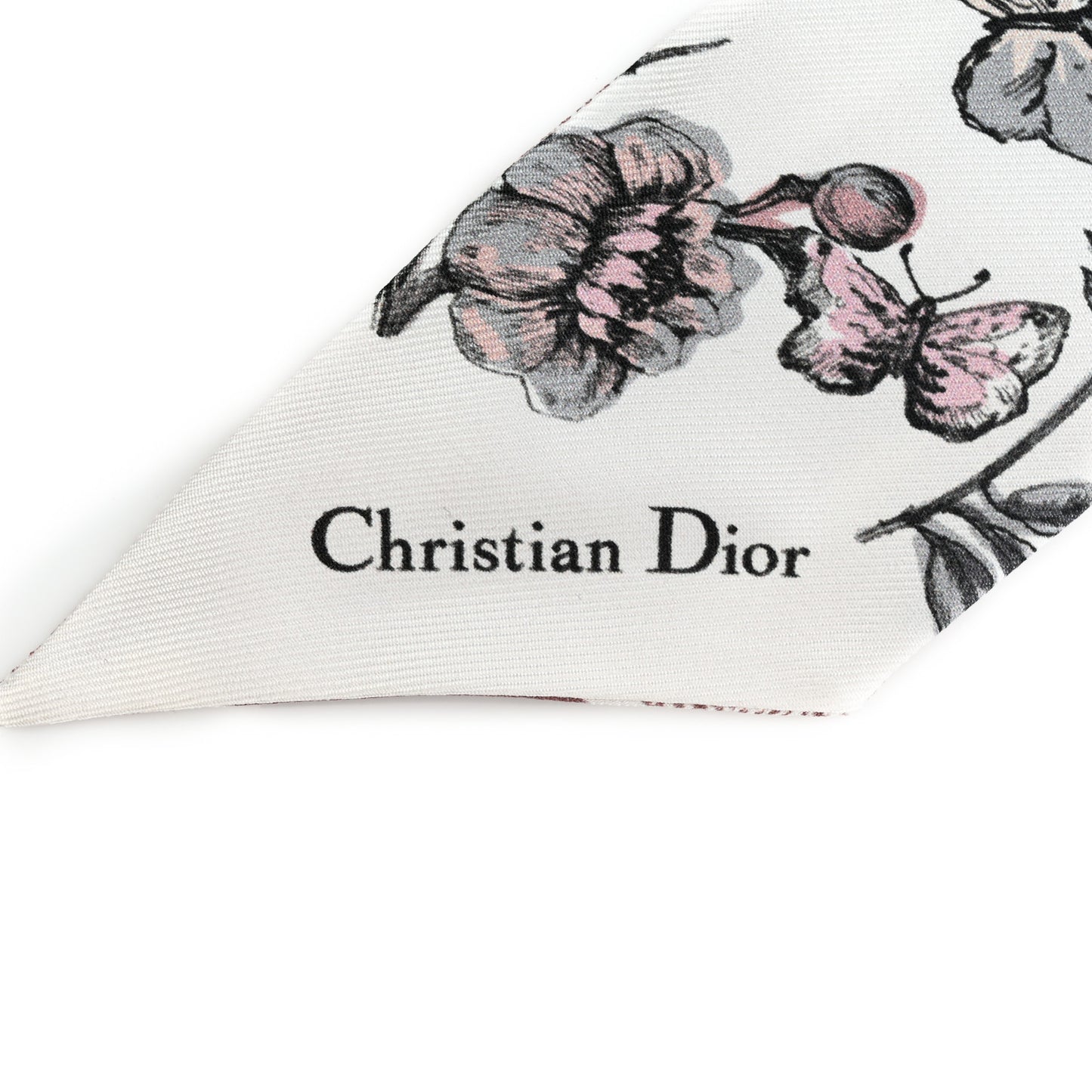 Silk Mitzah Scarf White Pink