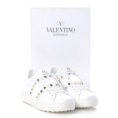 Valentino Garavani Calfskin Rockstud Untitled Open Sneakers 36.5 White 10 of 10