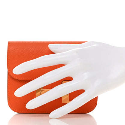 Hermes Epsom Constance Slim Wallet Orange 3 of 8