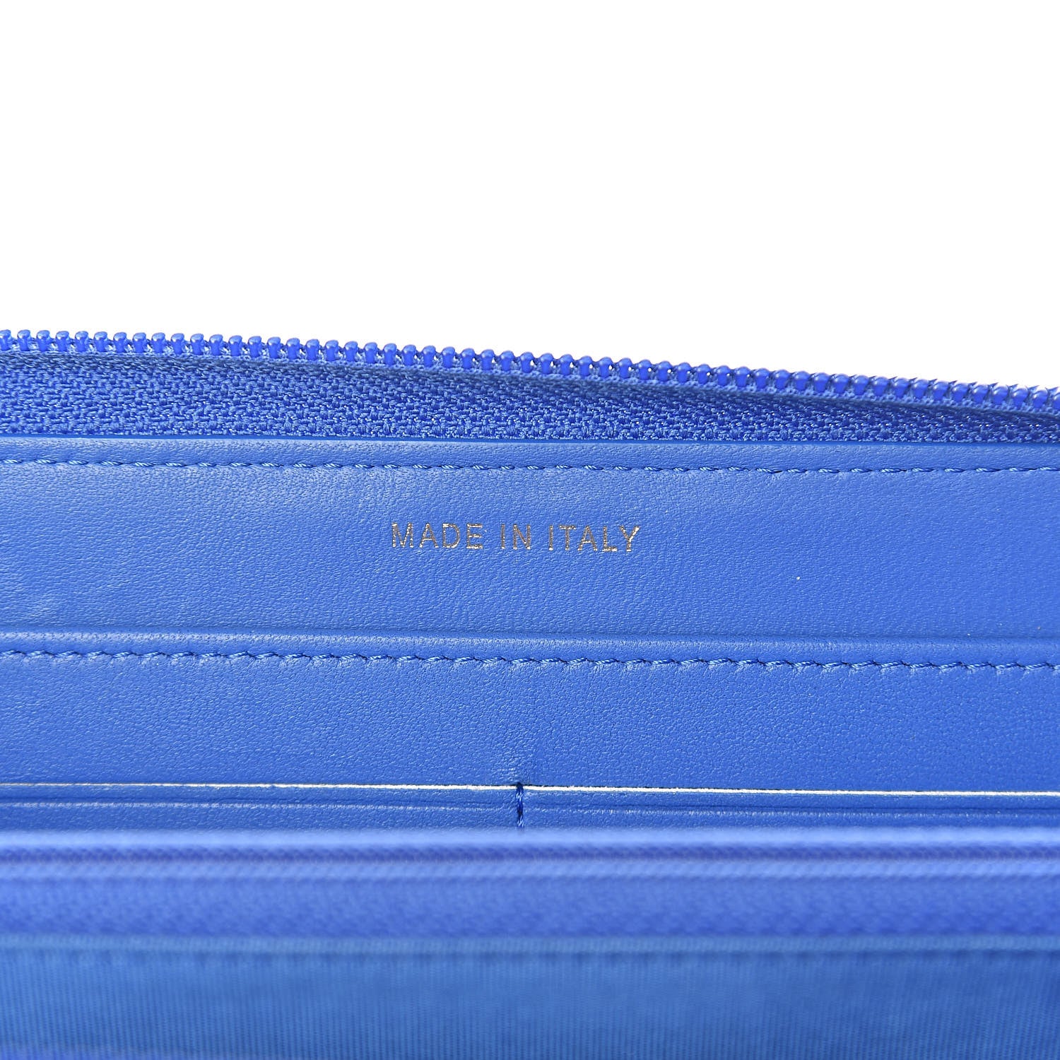 Chanel Lambskin Quilted Boy Zip Around Wallet Blue 7 of 10