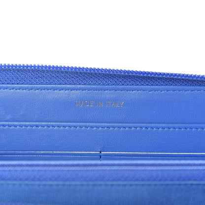 Chanel Lambskin Quilted Boy Zip Around Wallet Blue 7 of 10