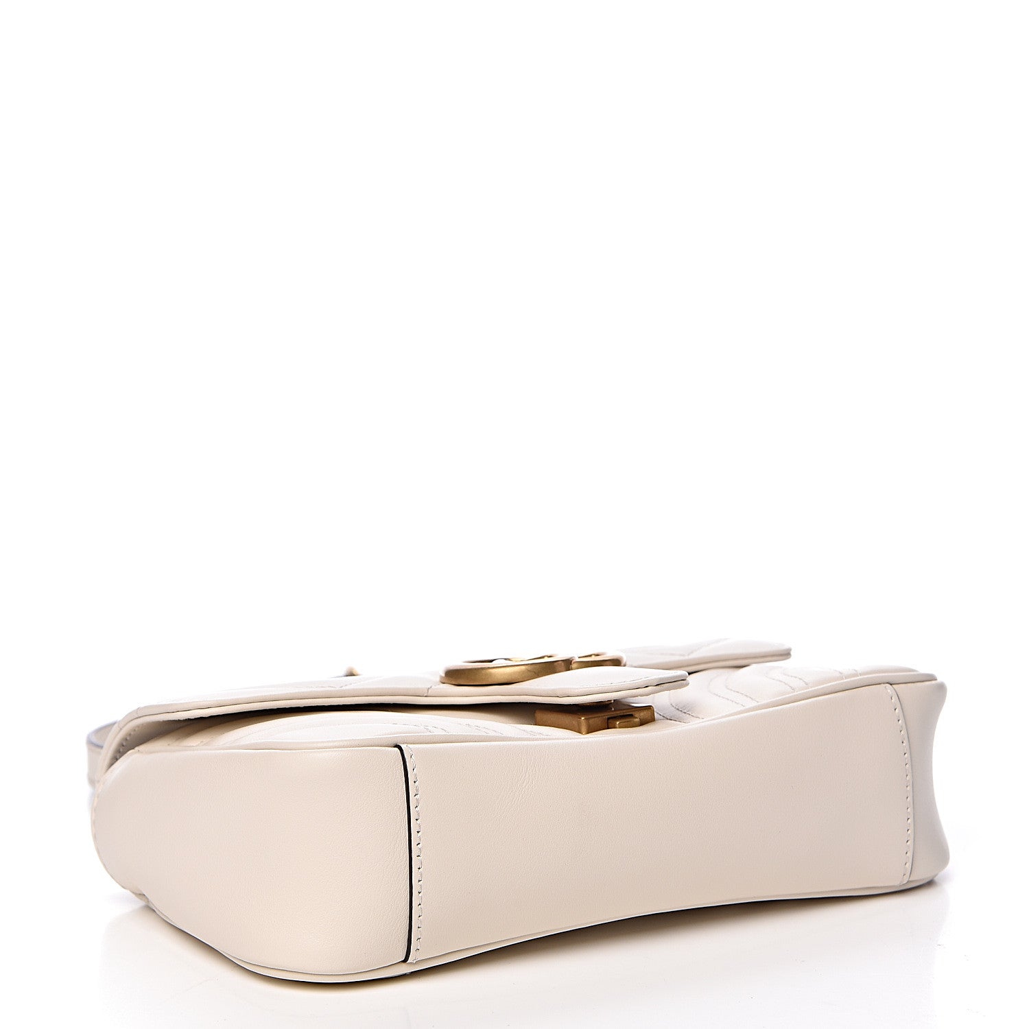 Gucci Calfskin Matelasse Mini GG Marmont Shoulder Bag White 4 of 14