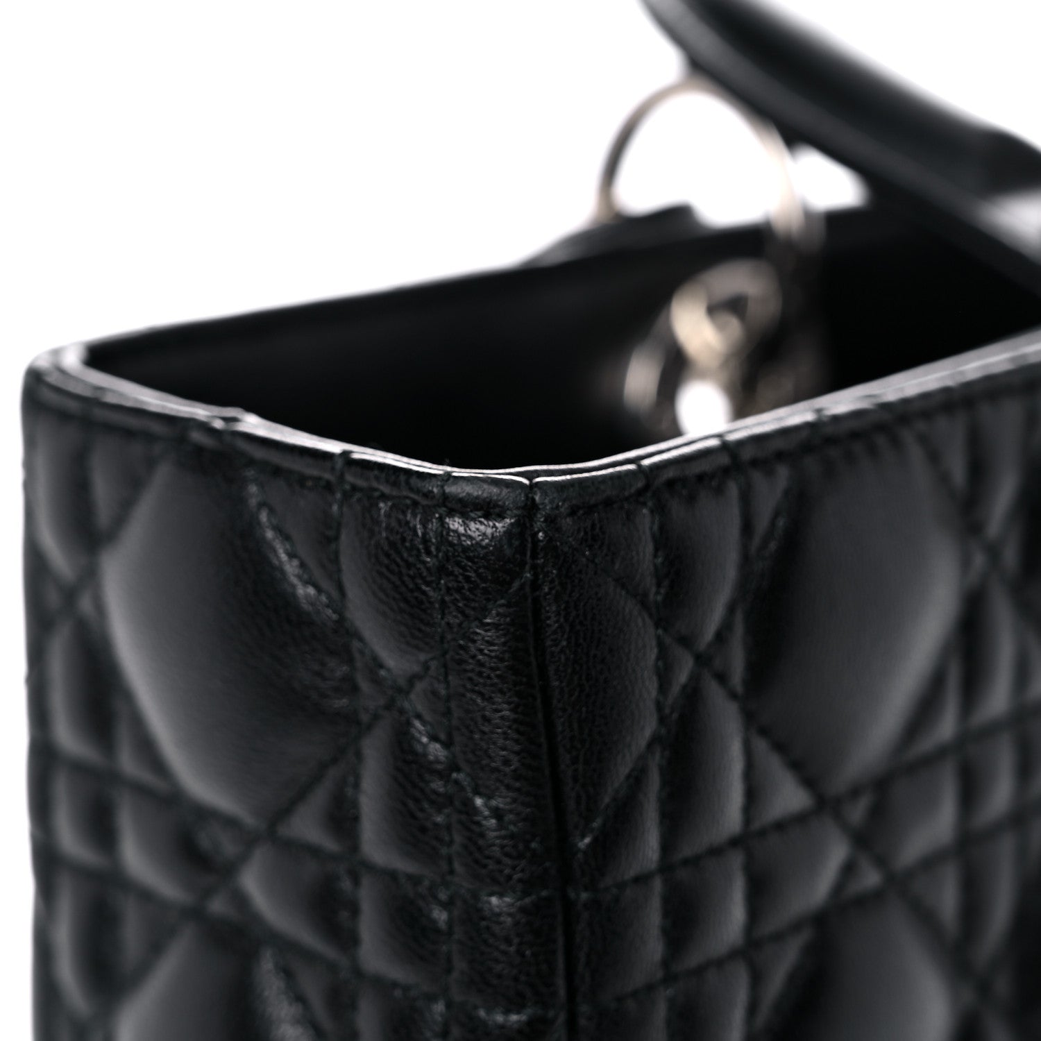 Christian Dior Lambskin Cannage Large Lady Dior Black 12 of 21