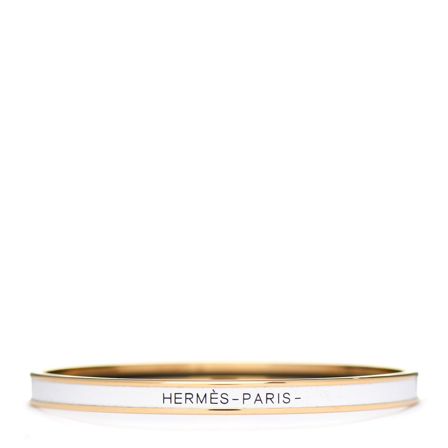 Hermes Enamel Printed Extra Narrow Bracelet 70 White 1 of 5
