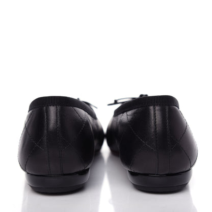 Chanel Lambskin Quilted Cambon Ballerina Flats 35.5 Black 7 of 12
