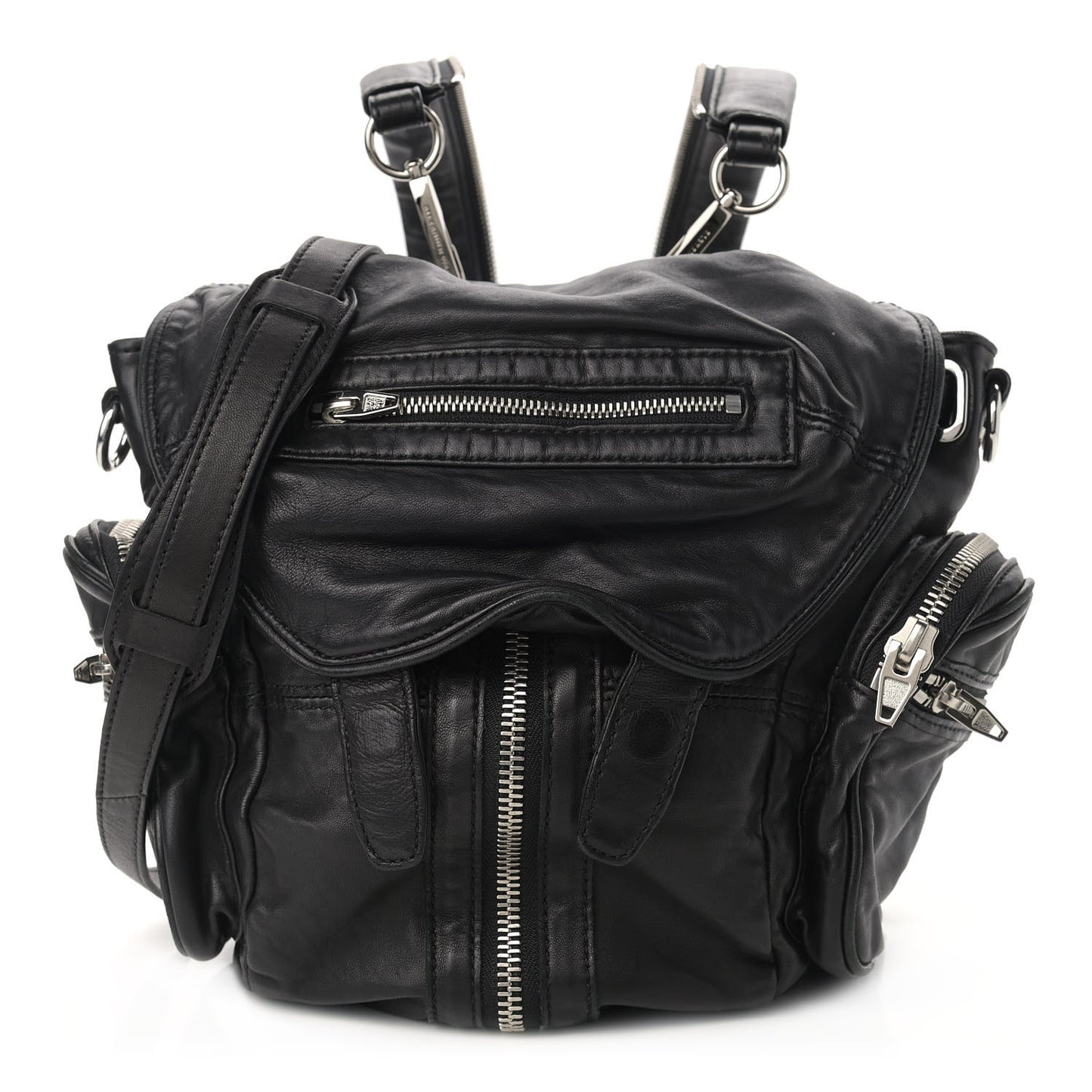 Lambskin Marti Backpack Bag Washed Black Rhodium Hardware