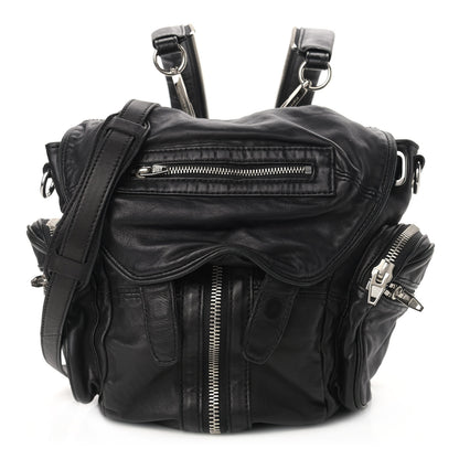 Alexander Wang Lambskin Marti Backpack Bag Washed Black Rhodium Hardware 1 of 8
