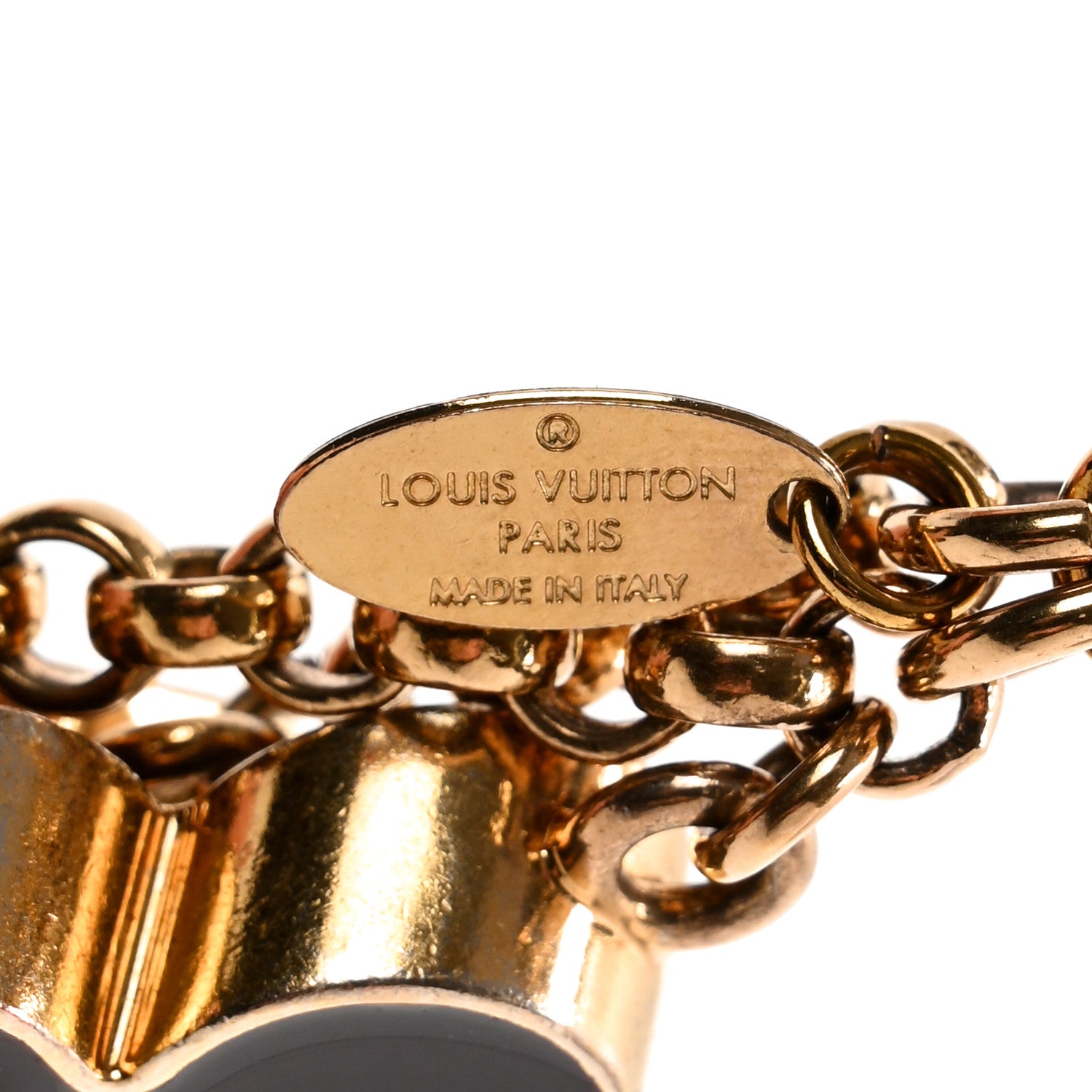 Louis Vuitton Metal Enamel Fleur De Monogram Bag Charm Dore 3 of 7