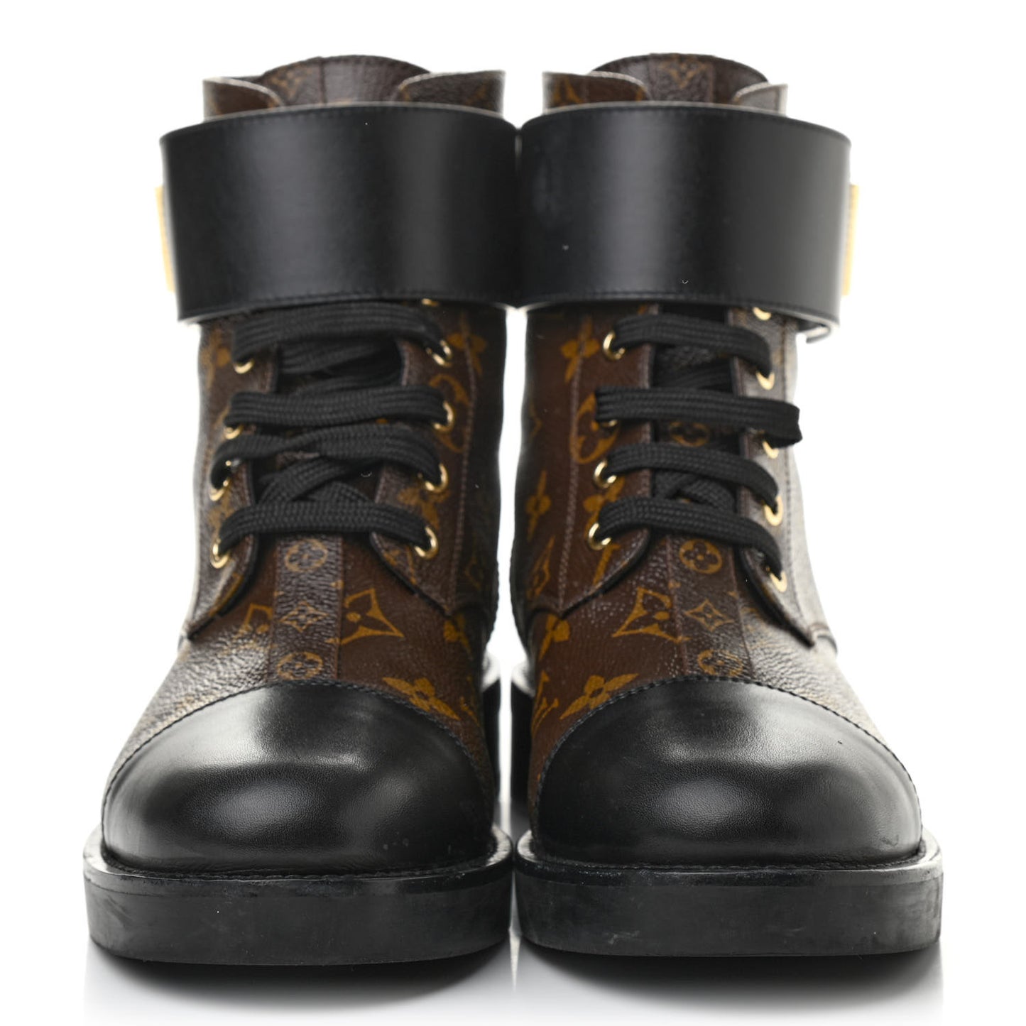Calfskin Monogram Wonderland Flat Ranger Boots 38 Black