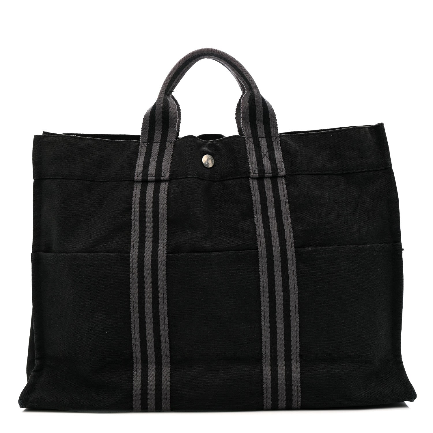 Hermes Canvas Herline MM Tote Black 1 of 12