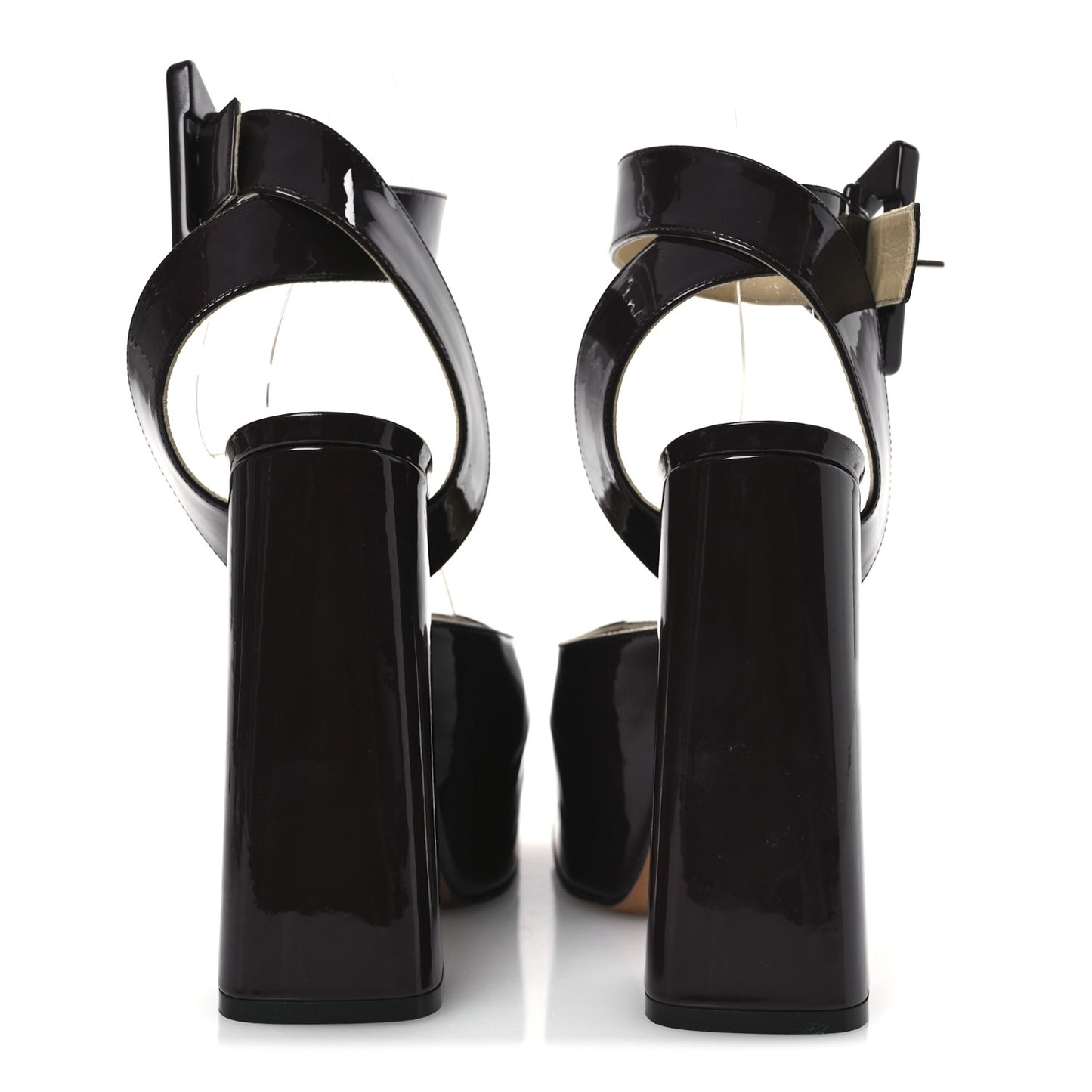 Supergloss Patent Tower 40/140mm Platform Pumps 36 Fondant